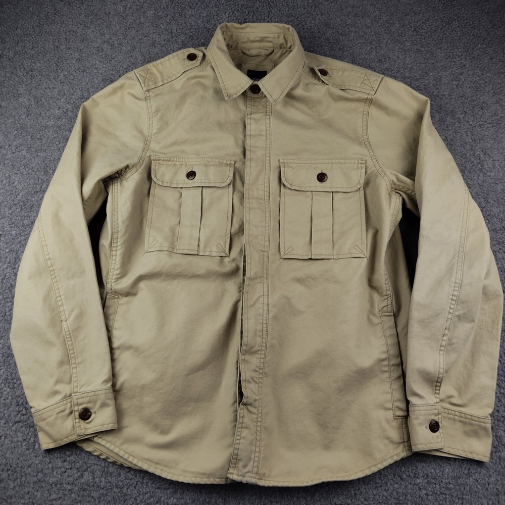 Gap Jacket Mens Large Field Military Khaki Utility Cotton Photographer Safari